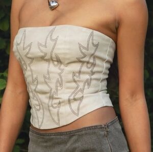 Tictoc Beckee Embroidered Western Corset Top